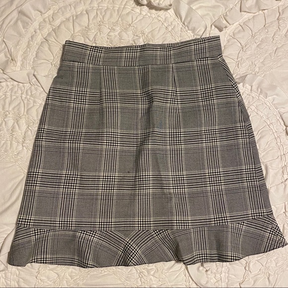 Zara gray plaid check ruffle mini skirt - Picture 8 of 8